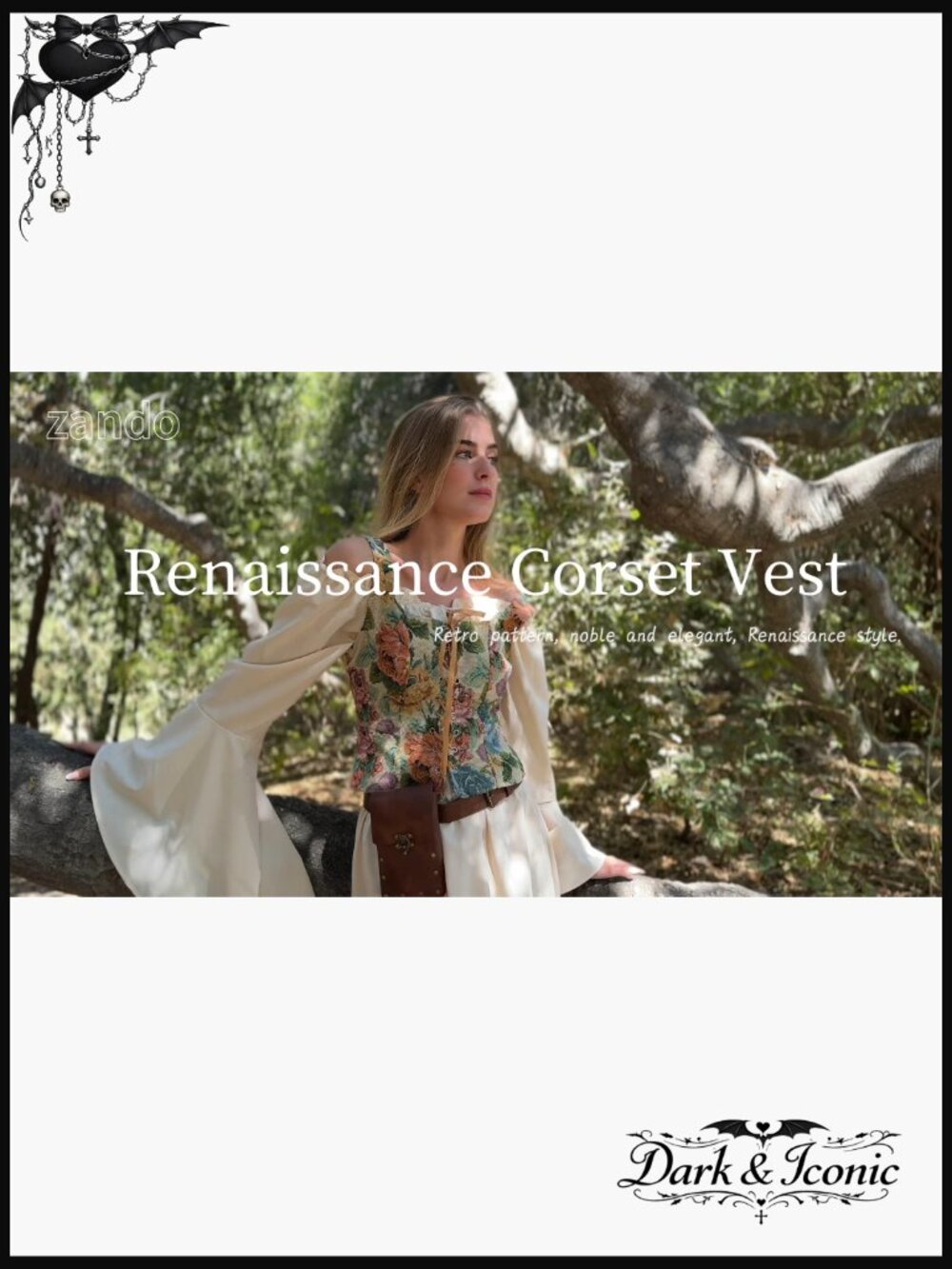 Renaissance Corset Vest Pirate Costume Medieval Lace Up Top - Picture 7 of 7
